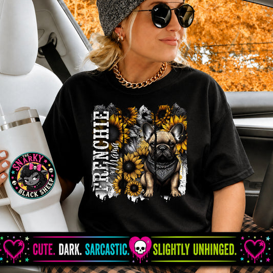 Frenchie Mama & Sunflowers