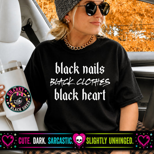 Black Nails Black Clothes Black Heart
